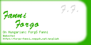 fanni forgo business card